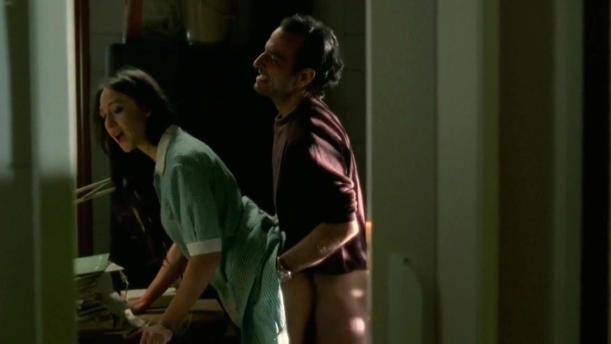 Dajana Roncione in a short skirt breasts