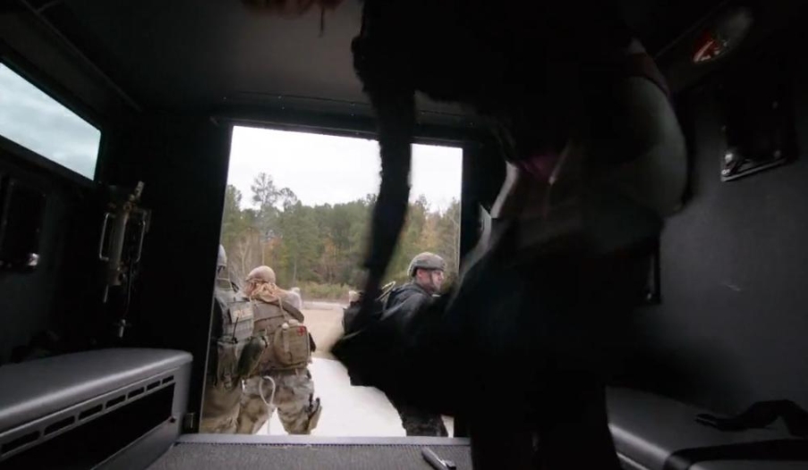 Mireille Enos buttocks are visible